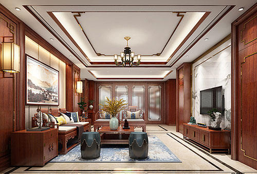 黄龙小清新格调的现代简约别墅中式设计装修效果图